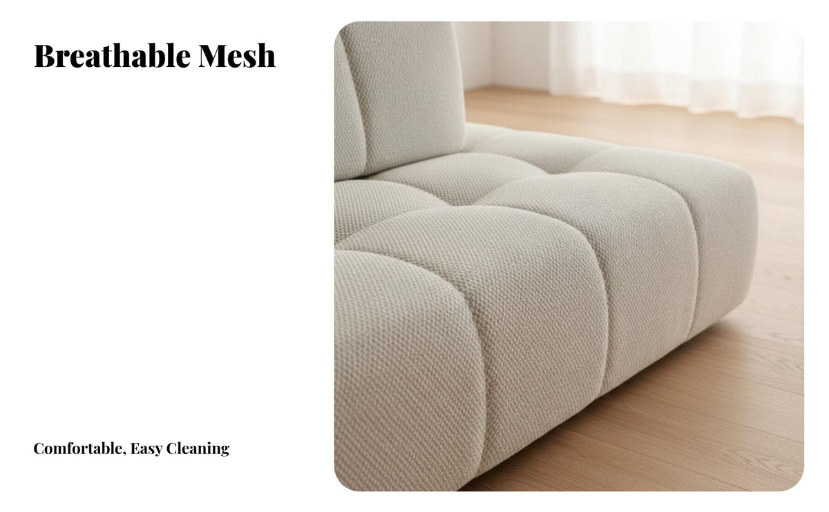 Armless Tofu Block Sofa Minimalist aesthetic plump Block Sofa Customizable Layout configurable Couch Soft paddings for Apartment Dwellers, Interior Designers, Homeowners, Open-Plan Space, Lounge Area, Studio Flat, Bedroom
