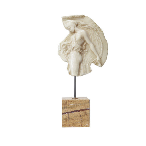 Female Figure Sculpture Artistic Sculpture with Stone Base Profile Woman Statue for Living Room, Entryway, Office Reception