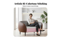 Light Luxury and design Curved Loveseat Minimalist Design Reception Seating Creative Shape Small Couch Modern appearance for Interior Designers, Apartment Dwellers, Office, perusing corner, Bedroom, Sunroom