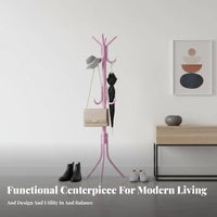 Unobstructedstanding Garment Holder Multi-Hook Design Home Furniture Easy