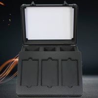 Double Layer PSA BGS Card Storage Box Transparent Lid Graded Card Carrying Case Carbon Fiber Pattern Shockproof for Collectors