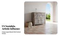 3-Drawer Rustic End Table Vintage Design Bedroom Furniture Multifunctional Space-Saving for Apartment Dwellers, Hallway