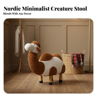 Camel Stool creature Shape paddinged Accent Seat whimsy-filled Design for browsing corner
