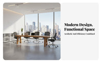 Multipurpose Use Solid Wood Meeting Table Spacious Workspace Long Conference Table Thickened Tabletop Minimalist Training Desk Hand Polished for Business Teams, Students, Professionals, Library, Study Room