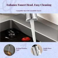 Pull Down Faucet Sprayer Head Replacement, Stainless Steel, 3 Modes, Universal Fit, Kitchen Sink