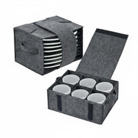 Camping Tableware Bag Foldable Portable Dishware Carrier With Dividers Camping Tableware Organizer for Campers, Picnics