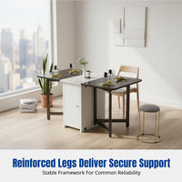 Folding Dining Table, Space-Saving Extendable Table, Mobile Rectangular Sideboard, Modern Minimalist, Small Apartment