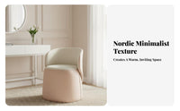 Nordic aesthetic Round Storage Pouf Multi-Functional Upholstered Stool Multifunctional Ottoman Minimalist Design for Makeup Users, Apartment Dwellers, Interior Decorators, Bedroom, changing area, Entryway