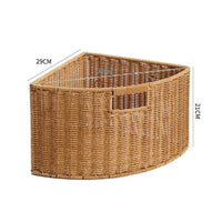 Space-Saving Imitation Rattan Corner Basket Large Capacity Triangle Corner Basket Multipurpose for Closet
