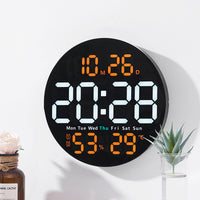 Minimalist LED Wall Clock with Temperature and Humidity Display, Model 5501
