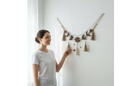 Handmade Macrame Moon Wall Hanging Nordic Design Moon Wall Hanging Tassel Design Macrame Tapestry Natural Cotton Yarn for Living Room, Bedroom
