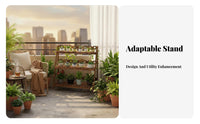 Foldable Lattice Rack Installationno-assembly Tiered Plant Holder Easy Assembly Multi-Tier Design for beyonddoor, Patio, Indoor