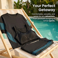 Swimsuits for Women with a Comfortable Padded Bra and Three Piece Design, Stylish Tankini Set for Plus Size Ladies