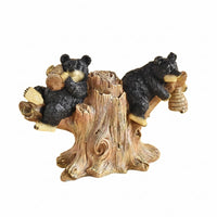 Black Bear Resin Sculpture Painted Details Home Decoration Craft-Style for Desk