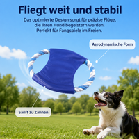Interactive Cotton Rope Dog Toy, 19cm Frisbee Disc for Fetch Games, Tug Toys & Chew Toys, for Training