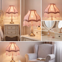 Lampshade with Fringe Vintage Lamp Shade Velvet for Reading Nook