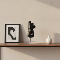 Abstract Torso Statue Matte Black Torso Sculpture Artistic for Art Collectors