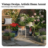 3-Tier Plant Stand Decorative Scrollwork 3-Tier helical Rack sturdyDuty for Patio