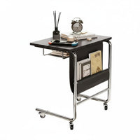 Rolling C-Shaped Table Mobile Design Wheeled C-Table with Magazine Holder