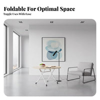 Space Saving Folding Table Lightweight Small Foldable Table Multi-Purpose Small Foldable Desk Rounded Corners for Apartment Dwellers, Telecommute Workers, Dorm Room, Market Stall, Study Area, Home Office