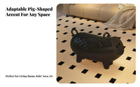 Cartoon Pig Side Table Heavy Duty 60kg Load Pig Shaped Storage Ottoman