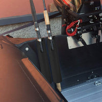 Black Two-Hole Detachable Fishing Rod Tube ABS Plastic Marine Rod Holder for Boats and Yachts