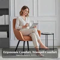 Upholstered Barrel Chair Light Luxury Design Upholstered Rounded Armchair Performance Material Modern Appearance for Living Room