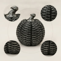 Rattan-Look Resin Pumpkin Woven Pumpkin Decor Rustic Pumpkins Vintage for Tabletop, Mantel