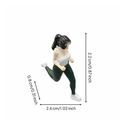 Miniature Running Woman Statue Painted Running Woman Miniature Resin