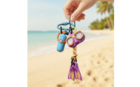 Beach-Inspired Scuba Keychain with Carabiner Lightweight Diver Keychain with Mini Cylinder Compact Silicone Bag Charm with Charms Portable for Backpacks