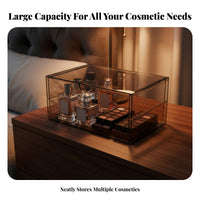 Clear Multi-Drawer Unit Space-Saving Makeup Container Dustproof for Desk, Women