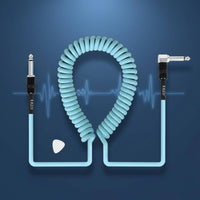 Noise Reduction Coiled Guitar Cable 3 M Length Bass Guitar Cable Coiled Design Music Accessory Stable Transmission for Musicians, Practice, Rehearsal, Live Performance