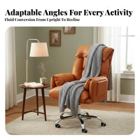 Padded Recliner with Footrest Comfortable for Long Sitting Reclining Desk Chair with Footrest Adjustable Height Ergonomic Design