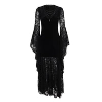 Black Lace Witch Dress Vintage Inspired women's Clothing Romantic for Cosplayers