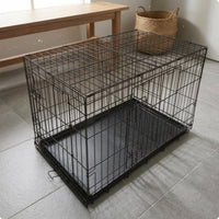 Double Door Dog Kennel Removable Tray doubleDoor Crate Collapsible