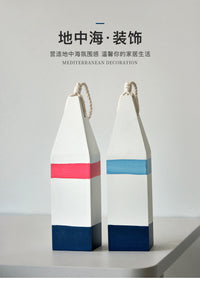 渔浮鱼标创意装饰摄影布景地中海风格摆件搁板鱼网挂饰木质浮子