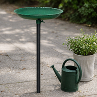 Metal Garden Bath, Rust-Resistant Birdbath with 5-Pronged Base, Vintage Freestanding Outdoor Decor for Lawn & Yard