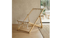 Bamboo Folding Lounge Chair Breathable Lounger Portable for Sunroom