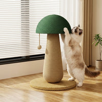 Cat Scratcher with Sisal Rope Scratching Pillars, Ground Type Oval Density Board Scratch Post for Adult Indoor Cats and Kitten Tree