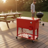 Insulated Rolling Cooler Easy to Clean Outdoor Storage Water Resistant
