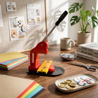 Badge Press with Sliding Track Manual Maker Compact for Hobbyists