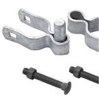镀锌钢链式围栏门铰链套件（2套），1-3/8" X 2-3/8"，包含螺栓和