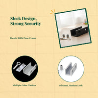 Sliding Pane Lock, Aluminum Alloy Security Limiter, Child Protection, Easy Installation, Home Use, Adjustable Position Control
