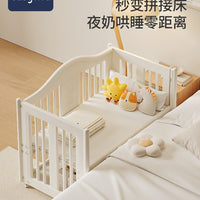 babyviva Portable Baby Crib with Latex Mattress and Hanging Boxes
