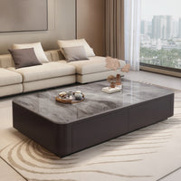 Coffee Table with Glass Top No-Assembly Glass Coffee Table Modern Furniture for Living Room, Apartment