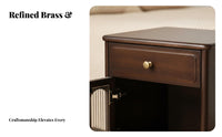 Nightstand with Fluted Glass Door Retro design Bedroom Furniture for Homeowners