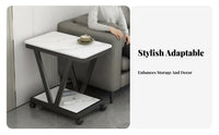 Rolling C-Table Nordic aesthetic Nightstand Lockable casters for Homeowners, Students