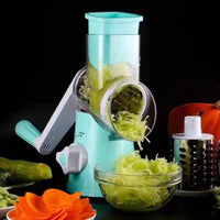 3 Interchangeable Blades Manual Drum Shredder Easy to Clean Rotary Vegetable Cutter High Effectiveness Hand Crank Cheese Grater