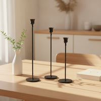 3 Pieces Taper Candle Holder Set Slender Candlestick Holder Set Sleek