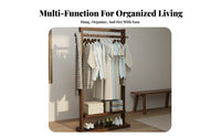 Minimalist Design Clothes Hanging Stand Space-Saving Unrestricted Standing Clothes Rack with Shelves Multifunctional Unrestricted Standing Garment Rack with Shelves Easy Assembly for Apartment Dwellers, Homeowners, Bedroom, Guesthouse, Dorm Room, Entryway